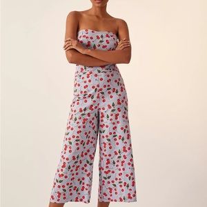 Maeve Anthropologie Cherry Print Cotton 2 Piece Crop Top Set NWT Size 6